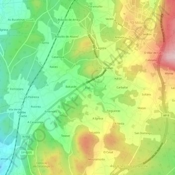 Carte topographique Fixó, altitude, relief