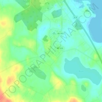 Carte topographique Hortlax, altitude, relief