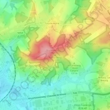Carte topographique Fortuinberg, altitude, relief