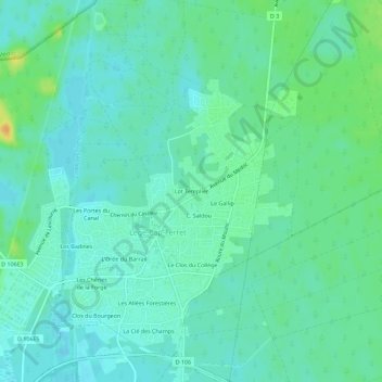 Carte topographique Lot Templier, altitude, relief