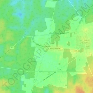 Carte topographique Les Montils, altitude, relief