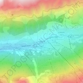 Carte topographique Les Champs, altitude, relief