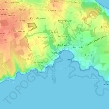Carte topographique Mez Tal-er-Port, altitude, relief