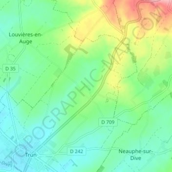 Carte topographique Le Ménil Girard, altitude, relief