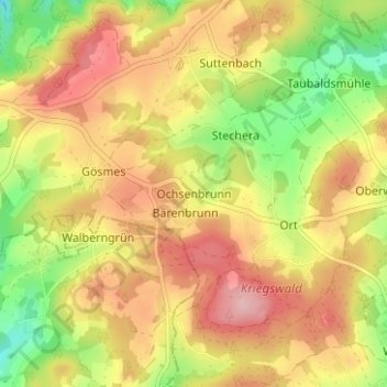 Carte topographique Ochsenbrunn, altitude, relief