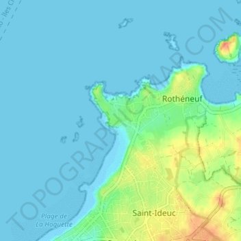 Carte topographique Le Minihic, altitude, relief