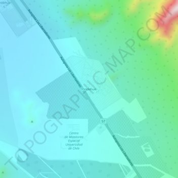 Carte topographique Peldehue, altitude, relief
