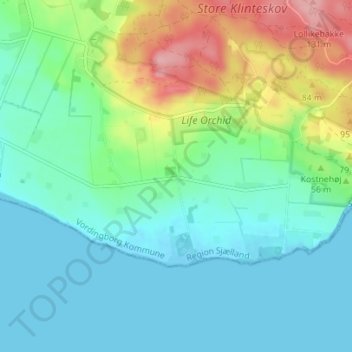 Carte topographique Kraneled, altitude, relief