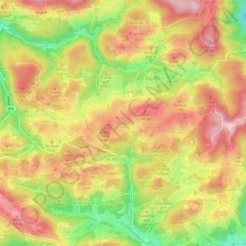 Carte topographique Rovte, altitude, relief