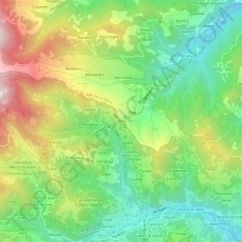 Carte topographique Xon, altitude, relief