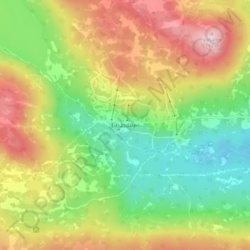 Carte topographique Edsåsdalen, altitude, relief