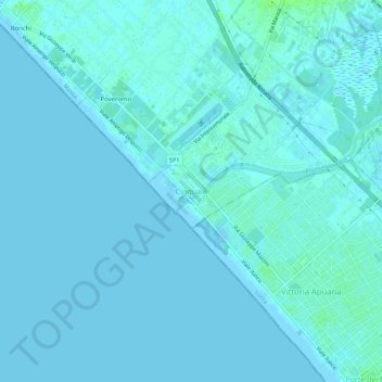 Carte topographique Cinquale, altitude, relief