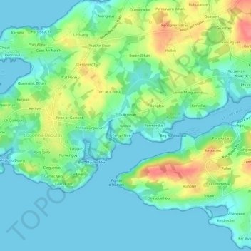 Carte topographique Kernisi, altitude, relief