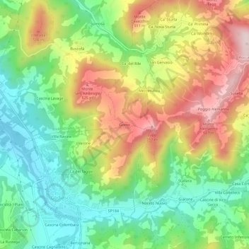 Carte topographique Gomo, altitude, relief