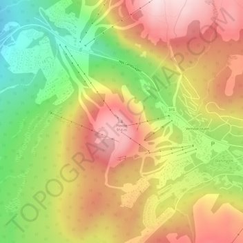 Carte topographique Hovde, altitude, relief