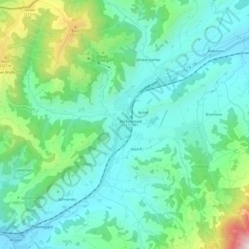 Carte topographique Escholzmatt, altitude, relief