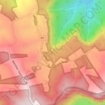 Carte topographique Twin Falls, altitude, relief