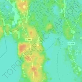 Carte topographique Hagstad, altitude, relief