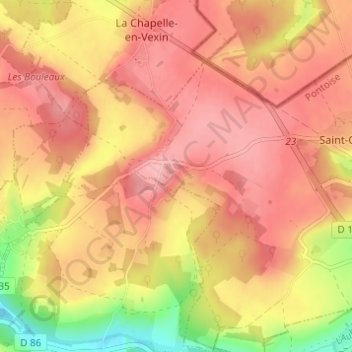 Carte topographique Magnitot, altitude, relief