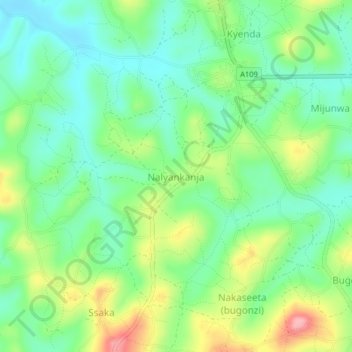 Carte topographique Nalyankanja, altitude, relief