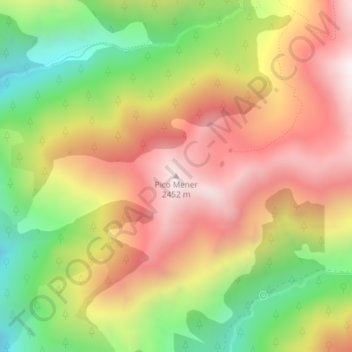 Carte topographique Pico Mener, altitude, relief