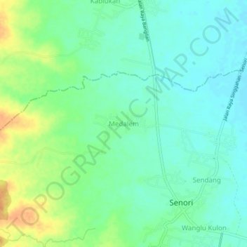 Carte topographique Medalem, altitude, relief