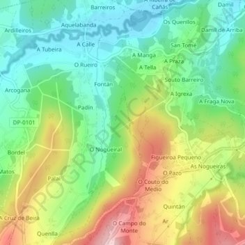 Carte topographique Longueiral, altitude, relief