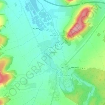 Carte topographique La Forge, altitude, relief