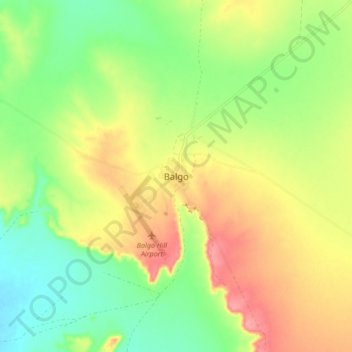 Carte topographique Balgo, altitude, relief