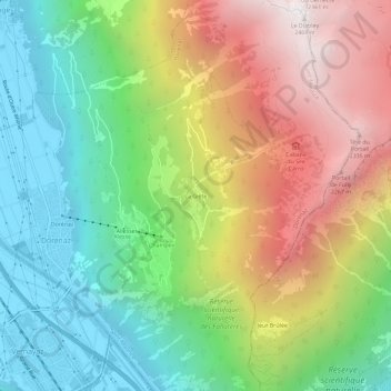 Carte topographique La Giète, altitude, relief
