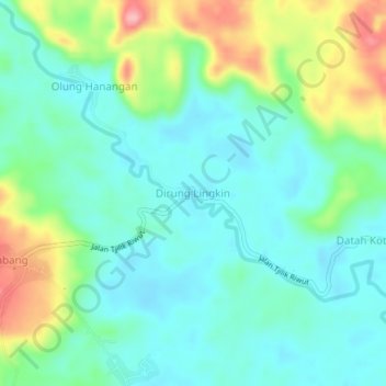 Carte topographique Dirung Lingkin, altitude, relief