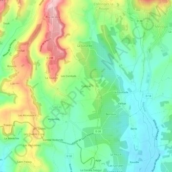 Carte topographique Culissie, altitude, relief