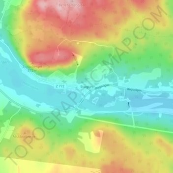 Carte topographique Stugun, altitude, relief