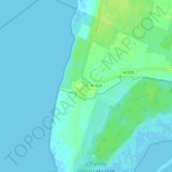 Carte topographique Ottenby, altitude, relief