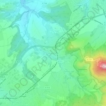 Carte topographique Wessingen, altitude, relief