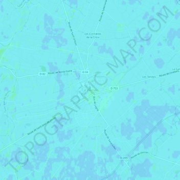 Carte topographique Le Perrier, altitude, relief