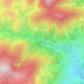 Carte topographique Coq hardi, altitude, relief