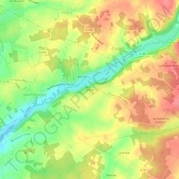 Carte topographique Celette, altitude, relief