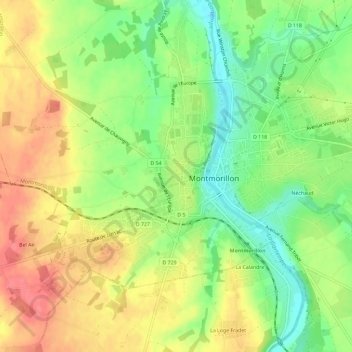 Carte topographique Les Bans, altitude, relief