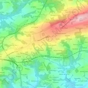 Carte topographique Garsven, altitude, relief