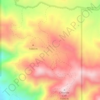 Carte topographique Chloride City, altitude, relief