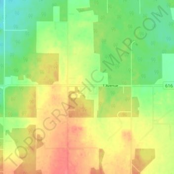 Carte topographique Buck Creek, altitude, relief