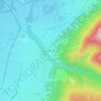 Carte topographique Obersteinbach, altitude, relief