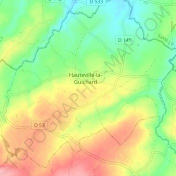 Carte topographique Les Monts, altitude, relief