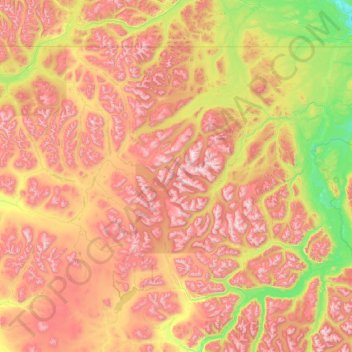 Carte topographique Stikine, altitude, relief