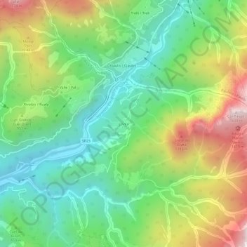 Carte topographique Lovea, altitude, relief