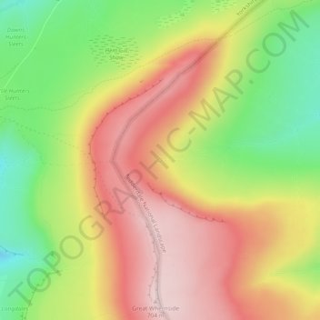 Carte topographique Nidd Head, altitude, relief