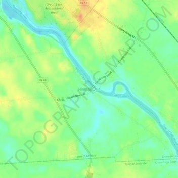 Carte topographique Hinmansville, altitude, relief
