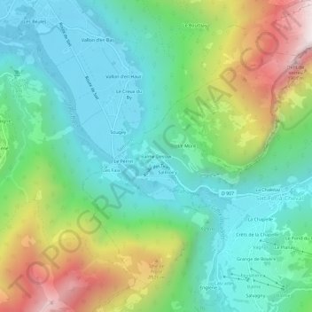 Carte topographique Balme Dessus, altitude, relief