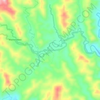 Carte topographique Beforona, altitude, relief